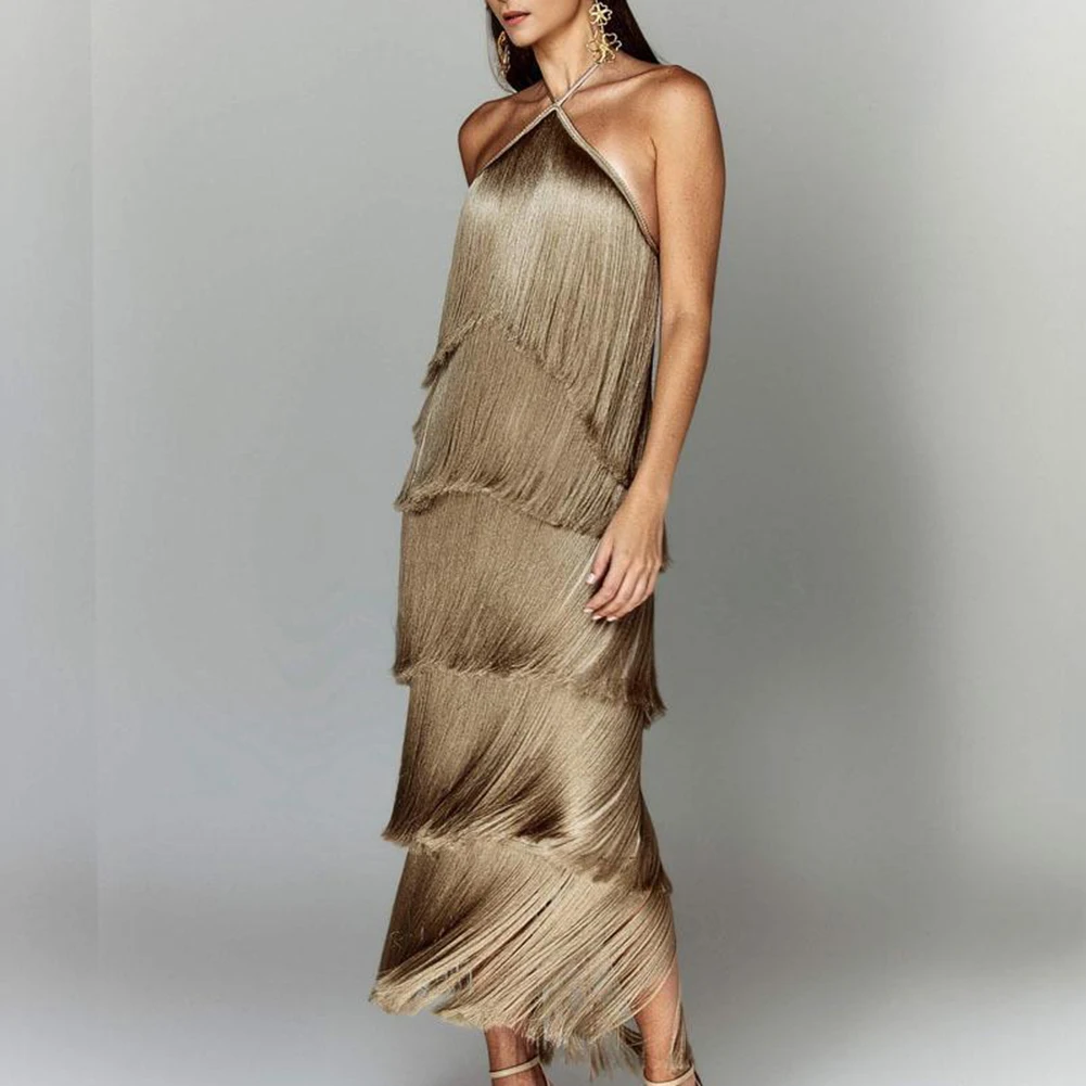 فستان صيفي كاجوال أنيق للحفلات، فستان صيفي خفيف الوزن، قماش مطاطي طفيف، نمط بلون سادة #3