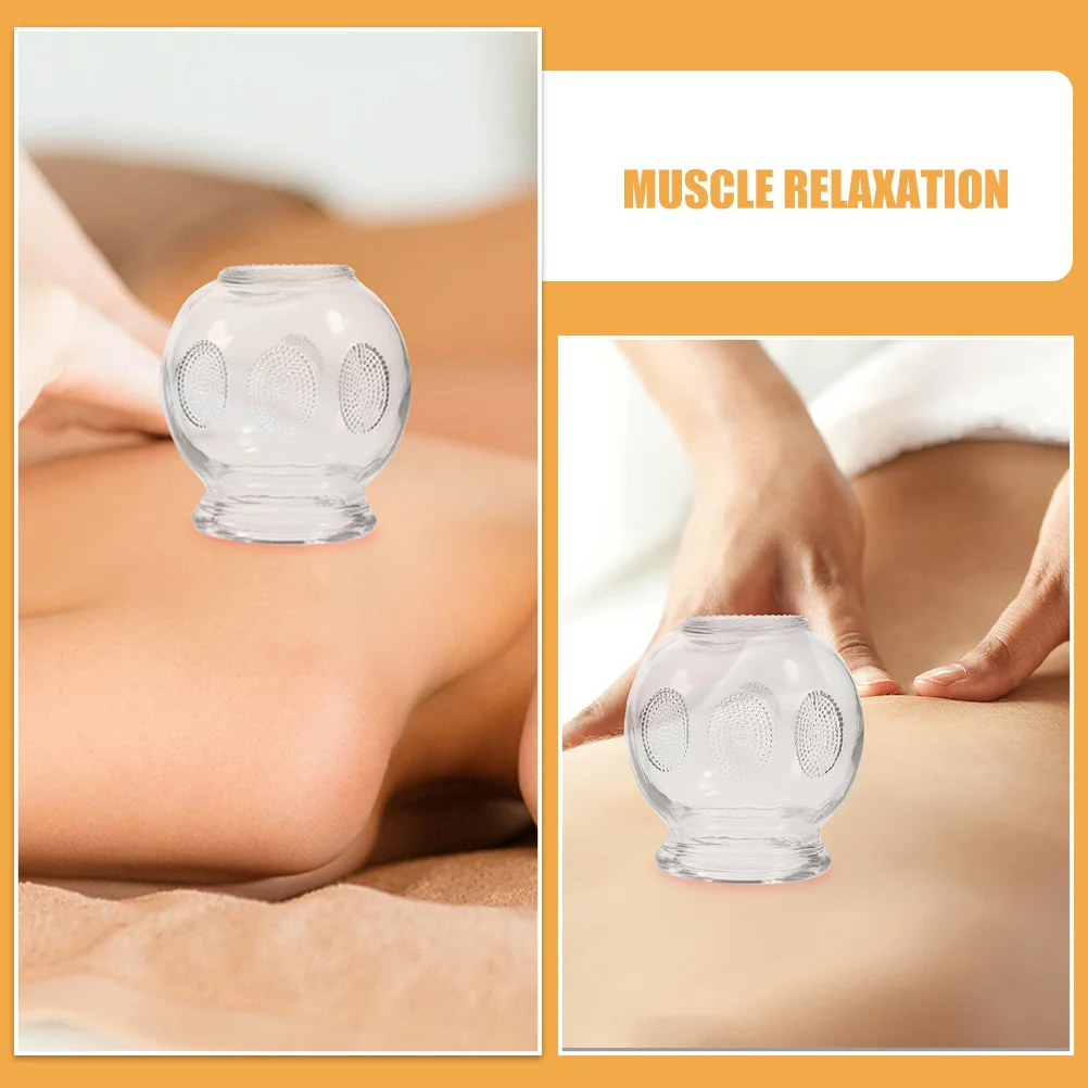 Set di coppettazione in vetro da 5 pezzi Terapia di massaggio tradizionale cinese facile da usare per alleviare i muscoli e migliorare il flusso sanguigno