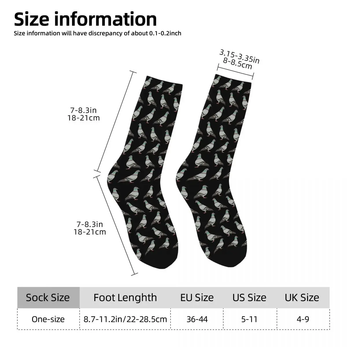 Pigeon Walk 2020, Black Background Socks High Quality Stockings All Season Long Socks Accessories for Man Woman Birthday Present