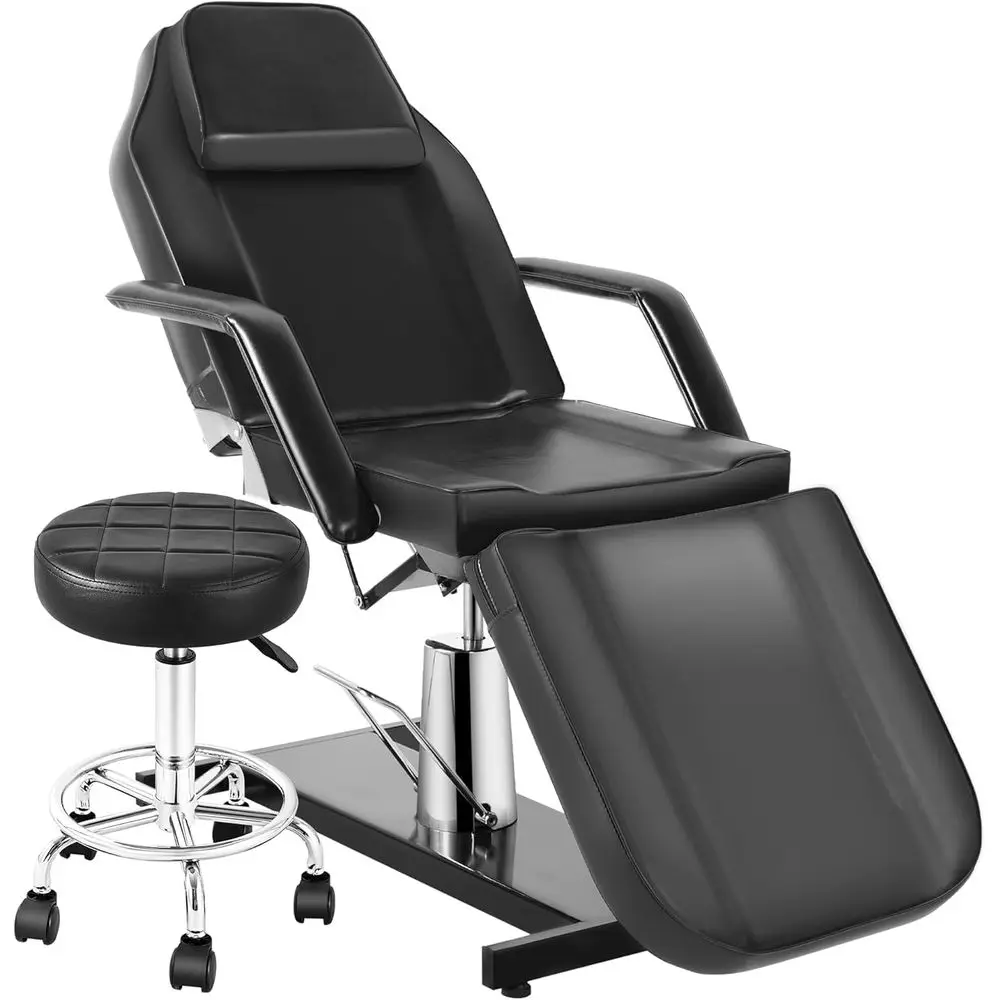 

Adjustable Hydraulic Tattoo Chair with Massage Headrest for Salon and Spa, Black