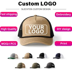 SLECKTON Custom Embroidery Hat Cotton Baseball Cap for men Fashion DIY Design Truck driver's hat Mesh Hats Unisex Wholesale