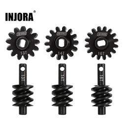INJORA Steel 4mm Extended Dogbone Axle Shaft Worm Differential Gears 13T 14T 16T for INJORA SCX24 Aluminum Axles Replacement