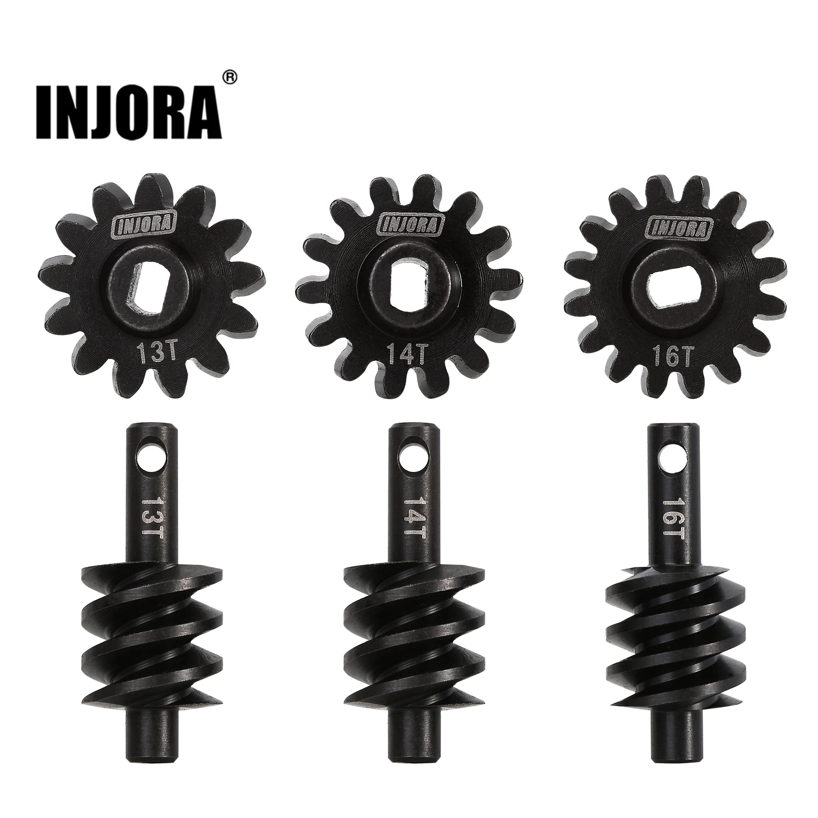 INJORA Steel 4mm Extended Dogbone Axle Shaft Worm Differential Gears 13T 14T 16T for INJORA SCX24 Aluminum Axles Replacement