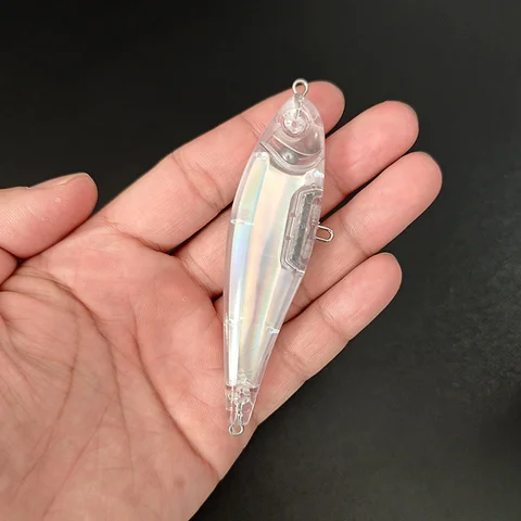 20PCS 9cm/15.4g Transparent Clear Laser Blank Fishing Lures Plastic Lure Uncoated Unpainted 3D Bait Minnow Handmade Artificial