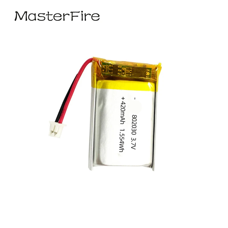 10 teile/los 3,7 V 420 mAh Wiederaufladbare Lithium-Polymer-Batterie 802030   für Bluetooth Lautsprecher Tastatur Maus Spielzeug LED Licht Batterien