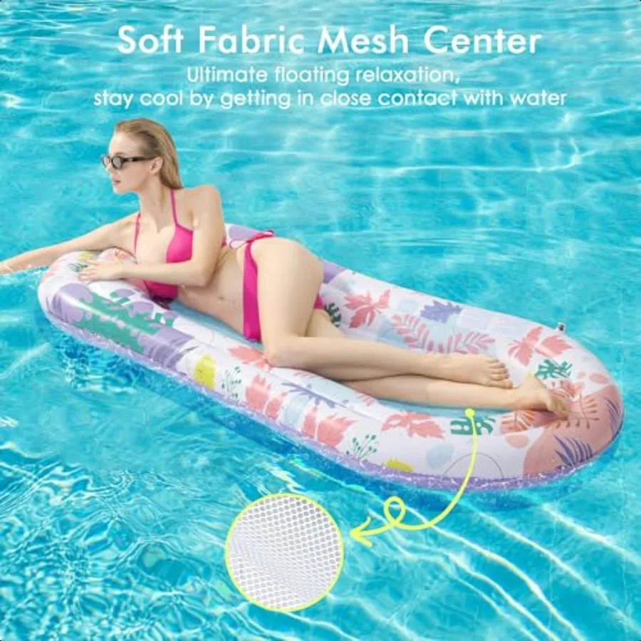 Pool Floats Lounger 2 Pack Iatable Pool Floats Adult Size Water Hammock Pool Rafts Floaties for Swimming Pool Tanning Floating