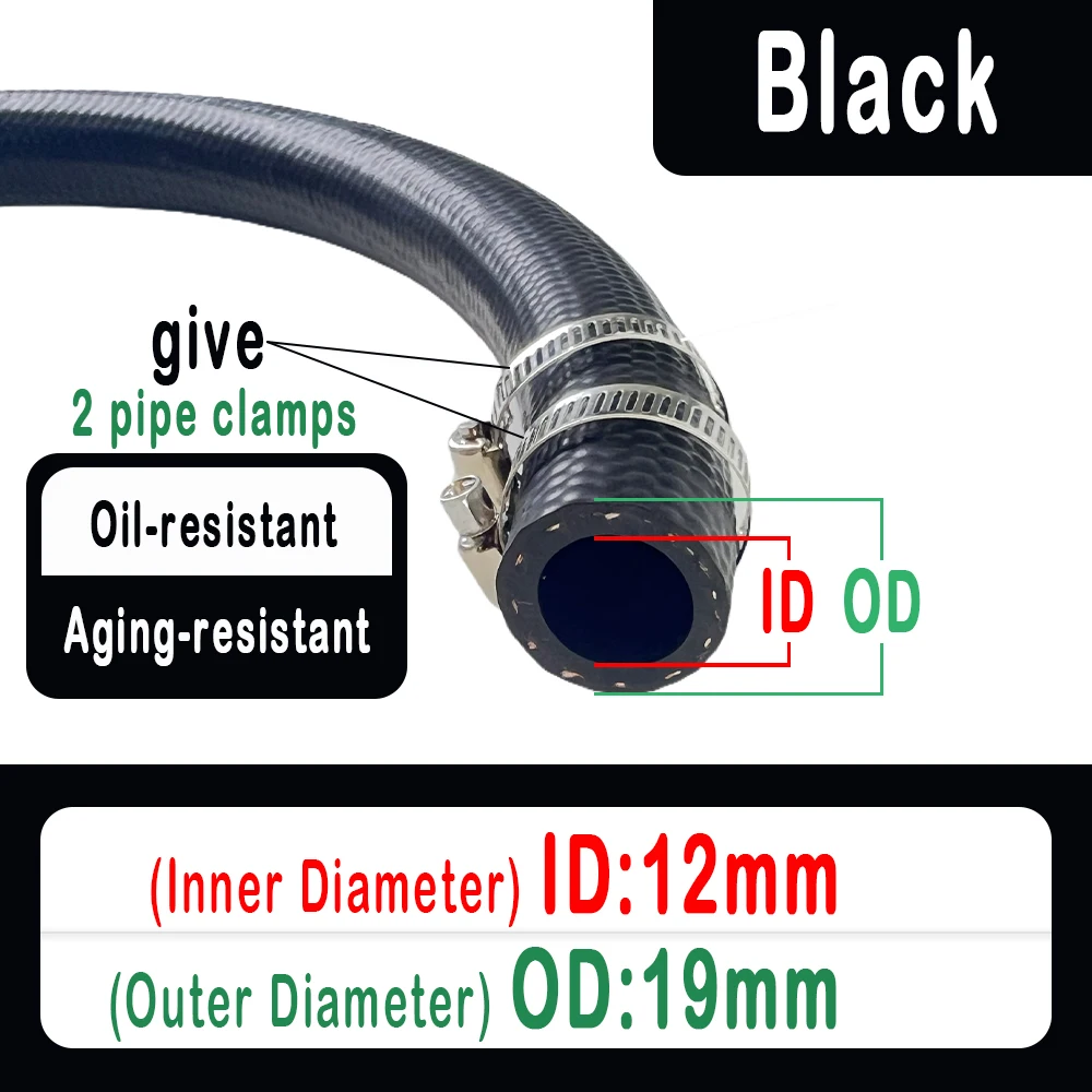 Auto Motor Vrachtwagen Bestelwagen Brandstofslang NBR Oliebestendig Dieselslang Vacuümslang ID 4 5 6 8 10 12 14 16 19 20 22 25 mm Olieleiding