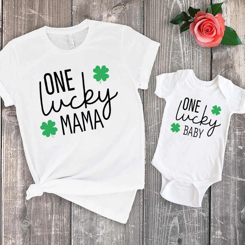 

Lucky Mom Baby Matching Tshirt Custom St Patricks Day Shirt Saint Patricks Day Shirt Lucky Family Matching Tees