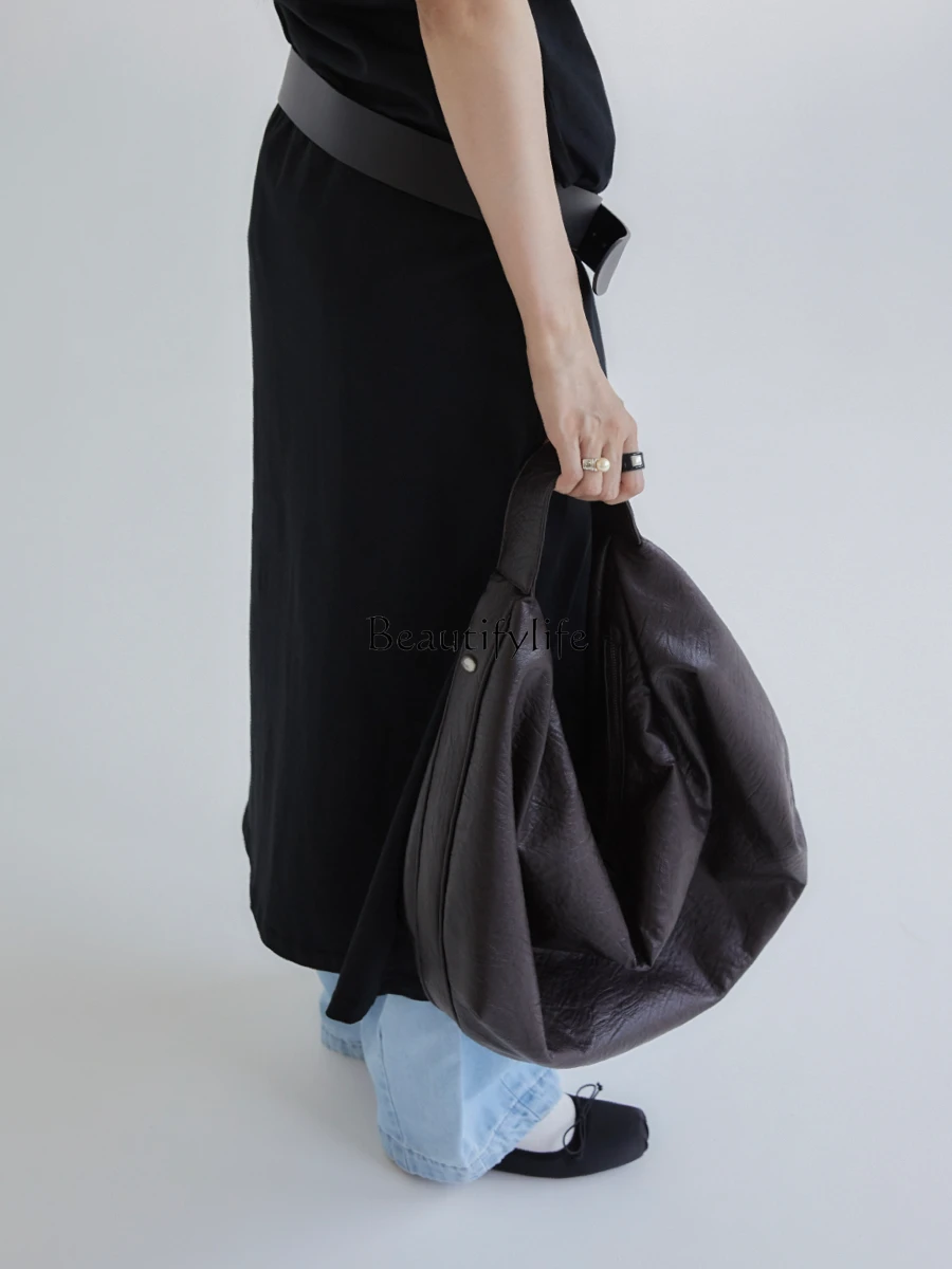 Dumpling Bag 3 Colors Large Capacity Pleated Design One Shoulder