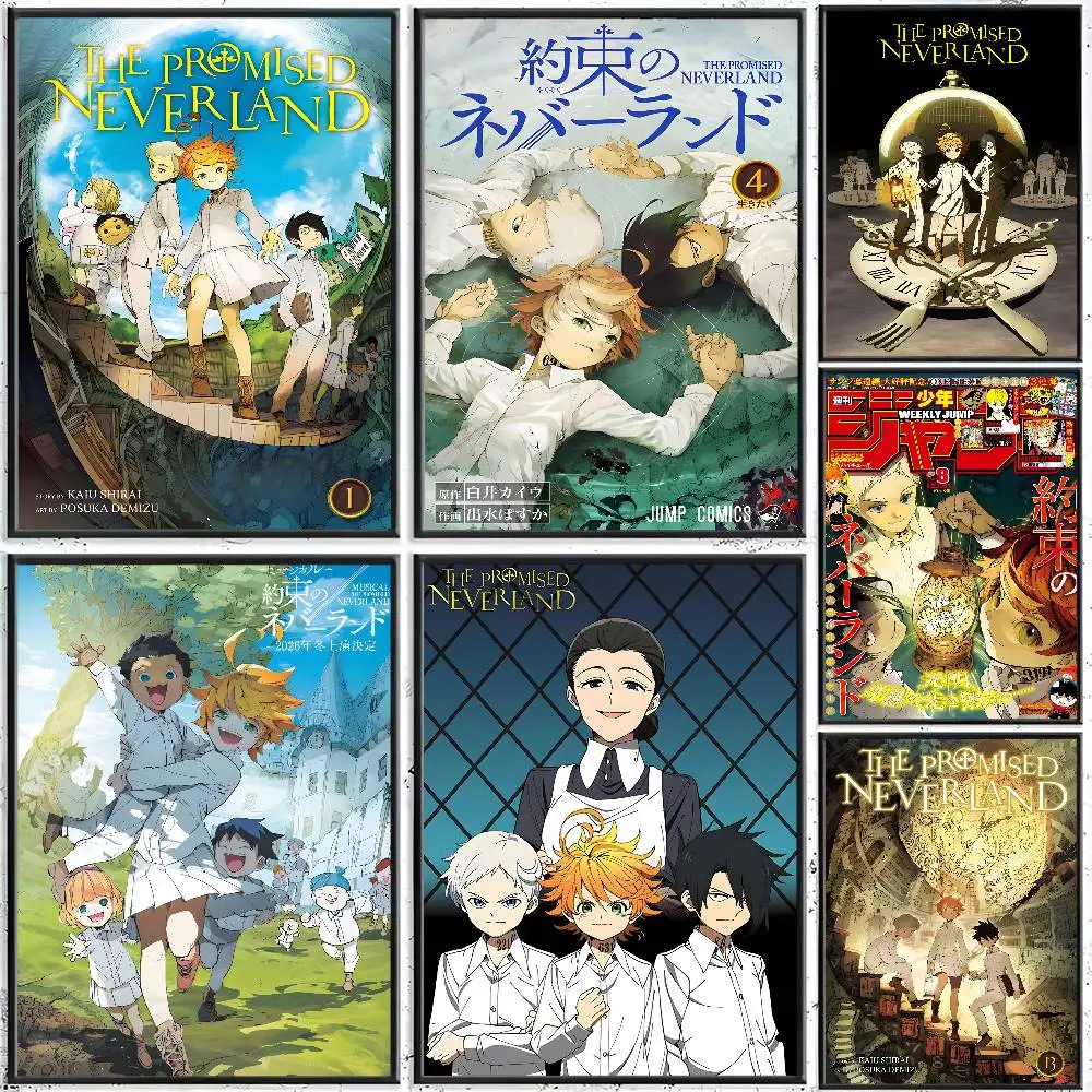 The Promised Neverland Poster Sticker Print Waterproof Wall Art For Living Room Bedroom Home Decor
