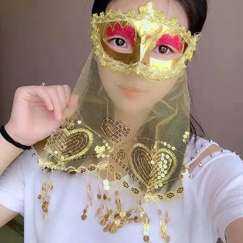 

24pcs Women Girls Lace Sexy Mysterious Half Face Mask with Veil Masquerade Party Performance Carnival Decoration