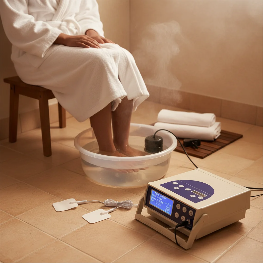 One Use Ionic Foot Detox Bath SPA Feet Massager Deep Cleanse Spa Detox hine foot therapy with heat belt