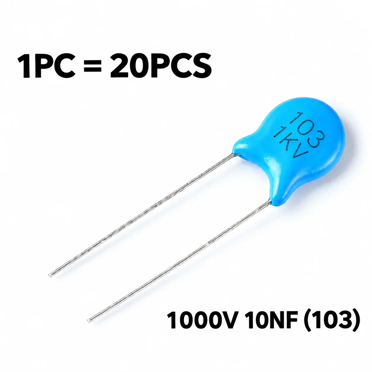 High-quality high-voltage ceramic capacitor 1000V 1KV 10NF 103m (20 pieces)