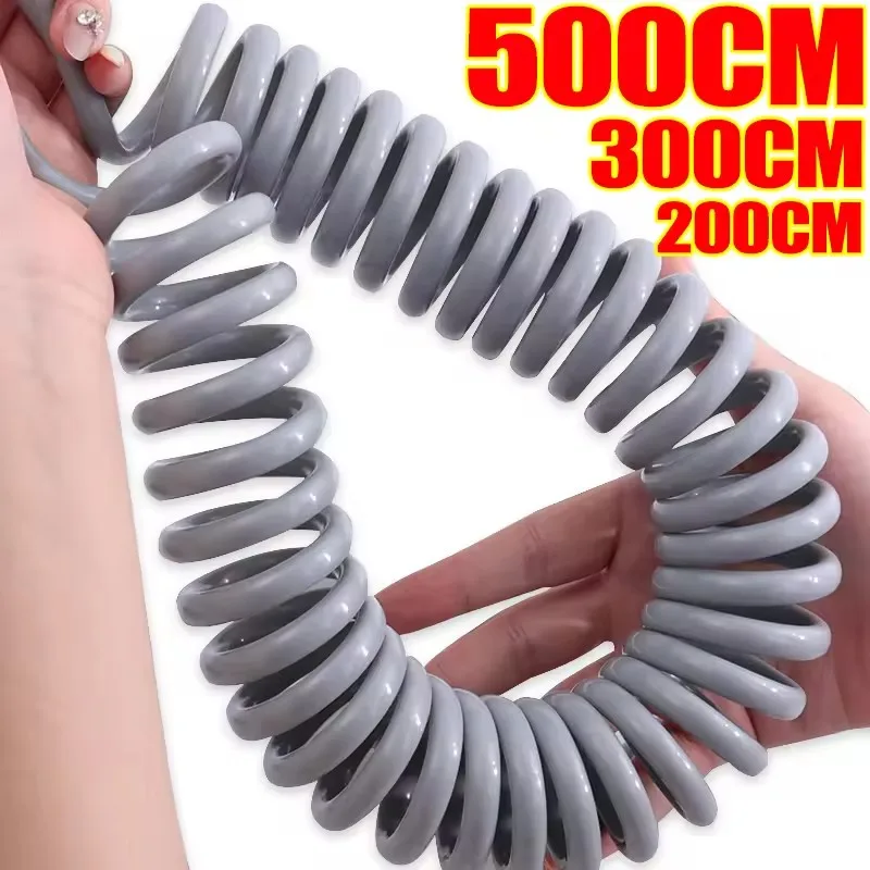 2/3/5M Spring Retractable Shower Hose Large Flow Spiral Flexible Hose For Bathroom Showerhead Toilet Bidet Water Pipe Plumbing