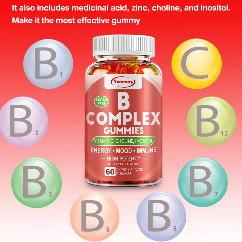 Vitamin B Complex Gummies - Support Energy Metabolism, Relieve Stress, and Enhance Immunity