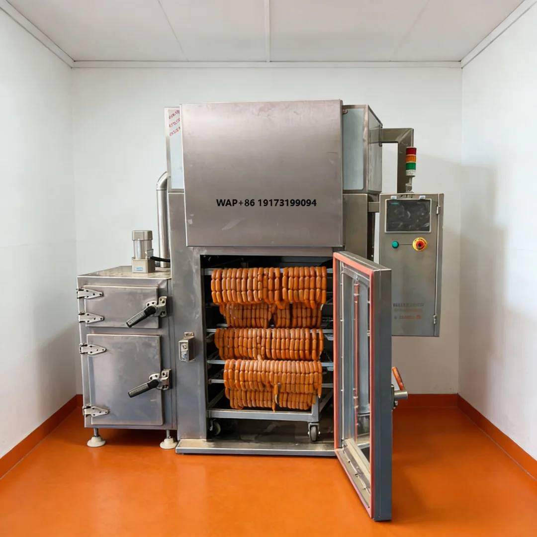 Automatic Sausage Making Machine with Engine & Motor Industrial Smokehouse Chamber and Oven for Meat Processing