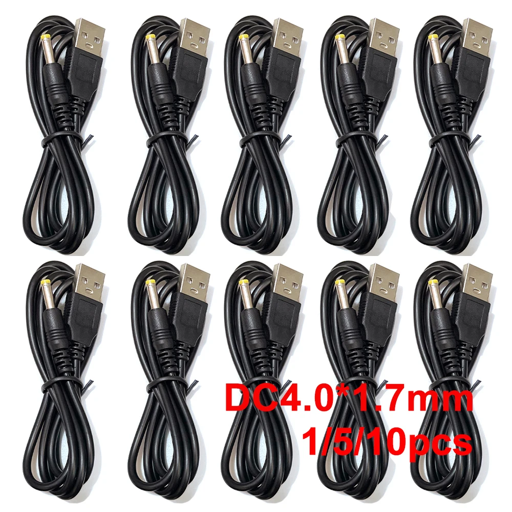 1/5/10pcs DC4.0*1.7mm Charger Power Adapter 5V 2A Supply Cable For Sony PSP 1000 2000 3000 USB To DC Charging Cable 1M