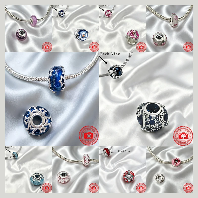 

Original Charm Beads,Christmas Magic Murano Glass Charm&Galaxy Blue& Murano Charm Beads Fit Pendant Bracelet Women Jewelry Gift
