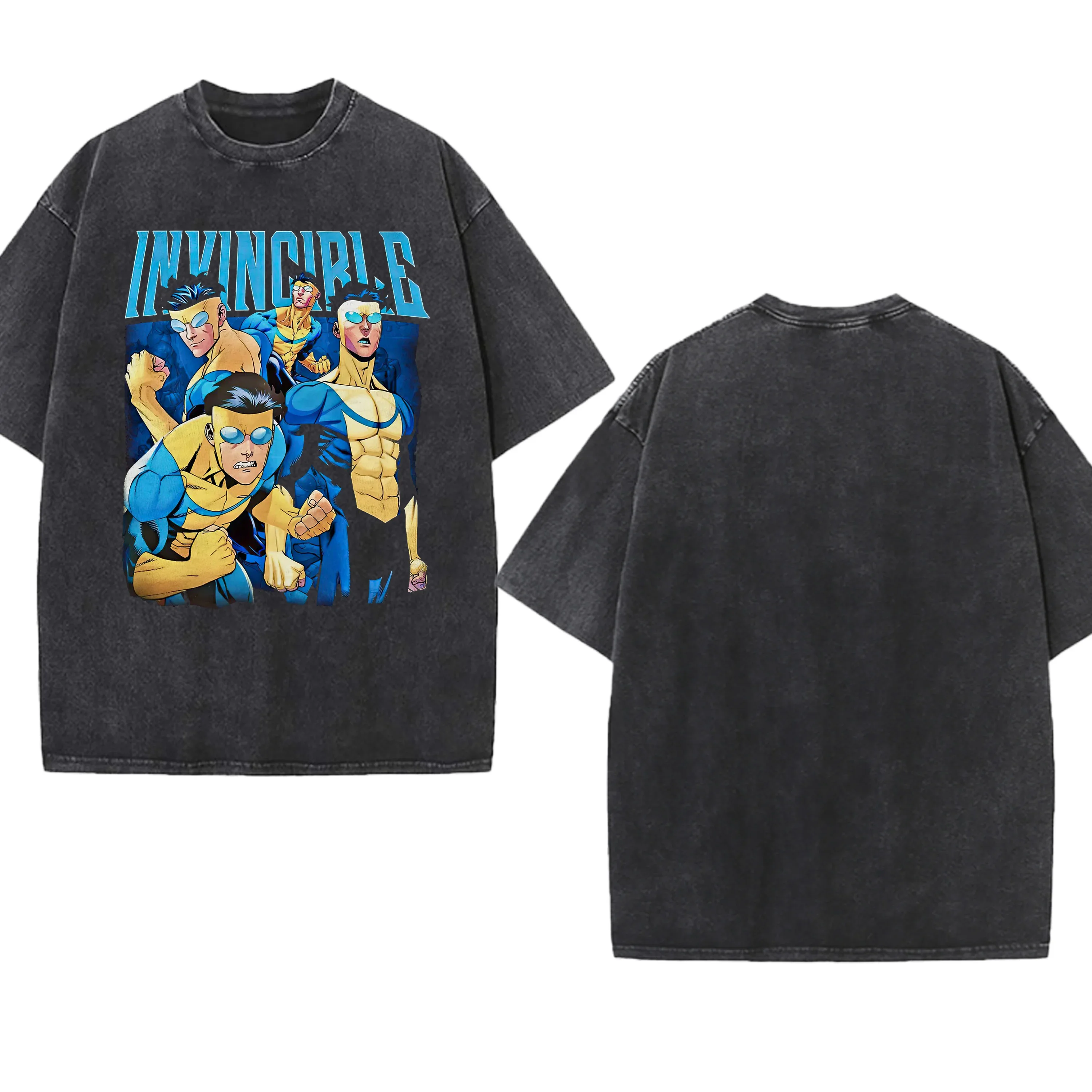 

2025 непобедимая стираная футболка с рисунком комиксов, хлопковые футболки унисекс с круглым вырезом в стиле хип-хоп, мужские и женские уличные футболки с коротким рукавом