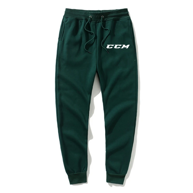 CCM 2022 Spring Winter New Jogger Pants Men Running Jersey Sweatpants Cotton Webbing-Trimmed Drawstring Trousers