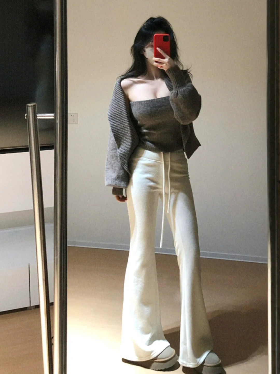 

Retro Sli Knitted Cardigan Tube Top Two-Piece Set Spring New Faion Sweater Women's Slim Fit Long Sve ort Sle