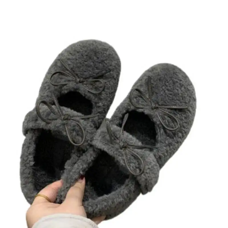 النساء الفراء الشقق أحذية القوس الجلد المدبوغ عارضة جديدة المتسكعون موضة الاتجاه الشتاء قصيرة أفخم أحذية مشي امرأة أحذية رياضية Zapatos