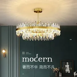 Light luxury crystal lamp whole house set living room chandelier simple modern atmosphere dining room chandelier lamparas