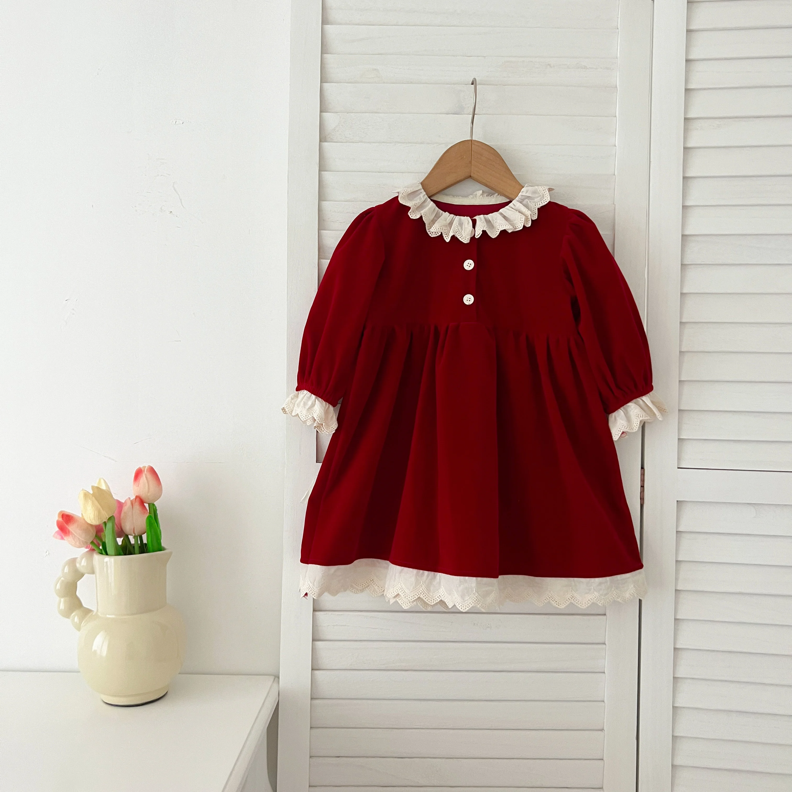 Weihnachten Party Kleid Baby Mädchen Bogen Prinzessin Rüschen Finish Kleid Mode Weihnachten Urlaub Herbst Winter Tragen Kinder Mädchen Kleid – Detail 29