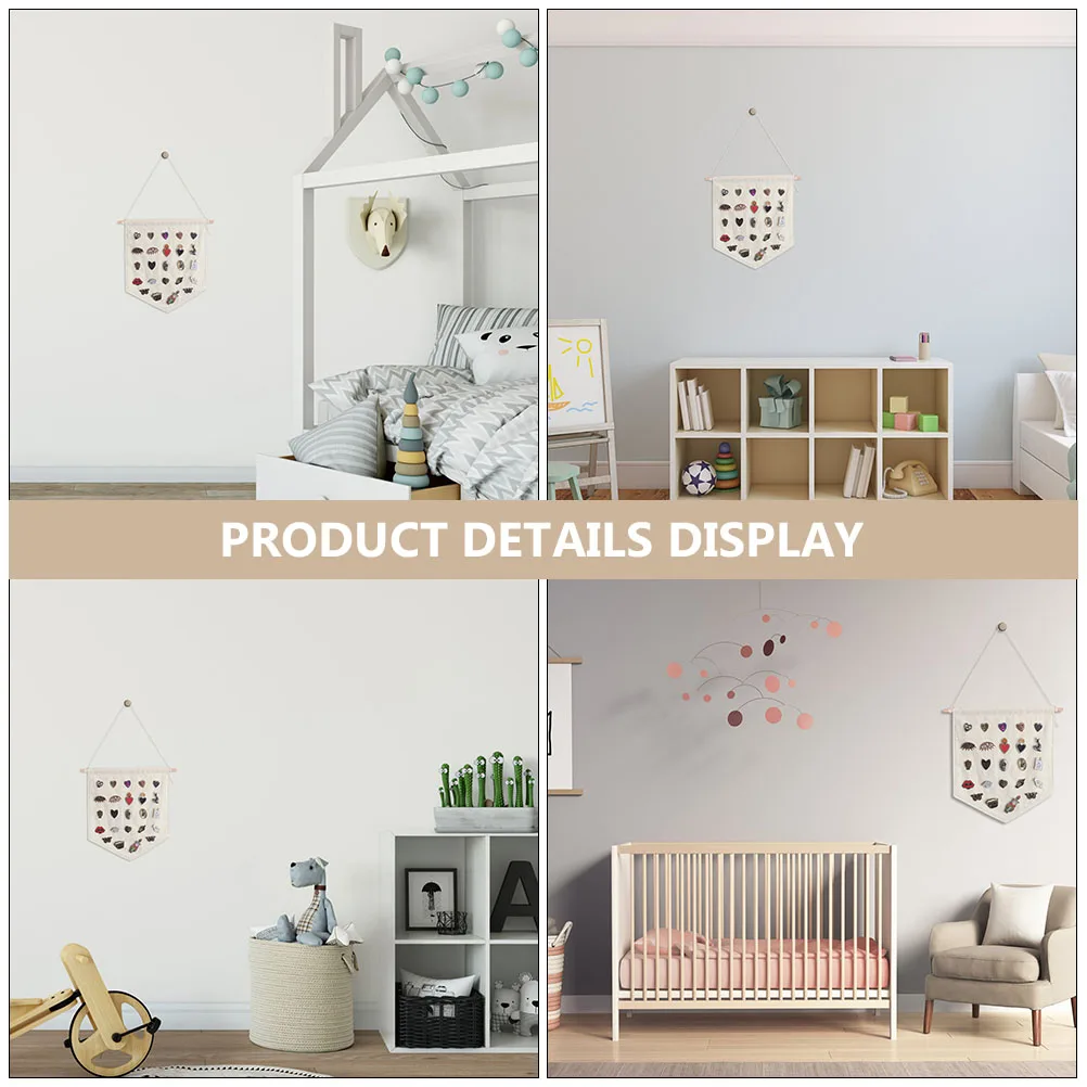 

2 Pcs Canvas Wall Banner Storage Hangings Blank Pennant Flag Glasses Pins Child