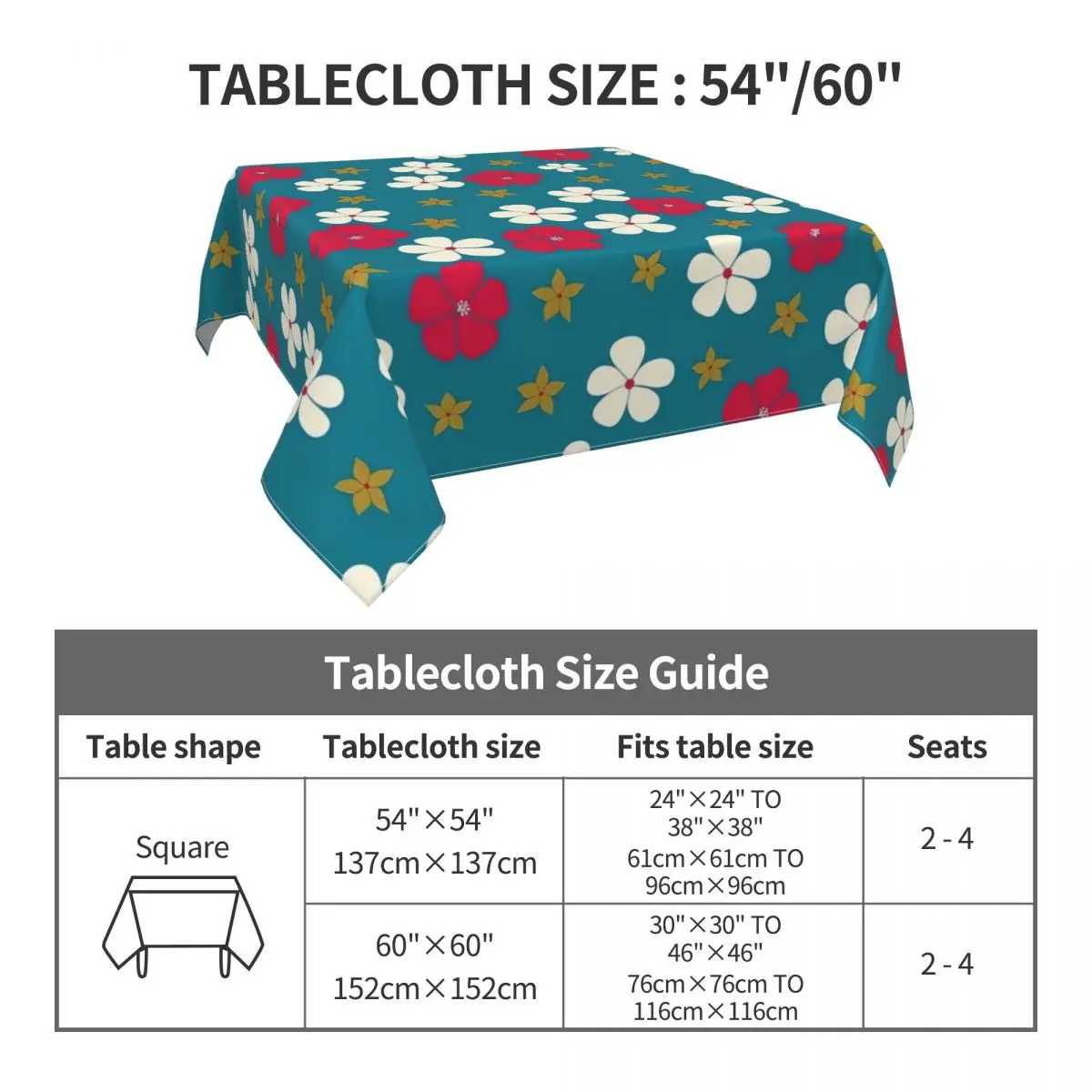 Ditsy Floral Tablecloth Red And White Outdoor Table Cloth Fashion Wedding Birthday Party Pattern Table Cover Decoration