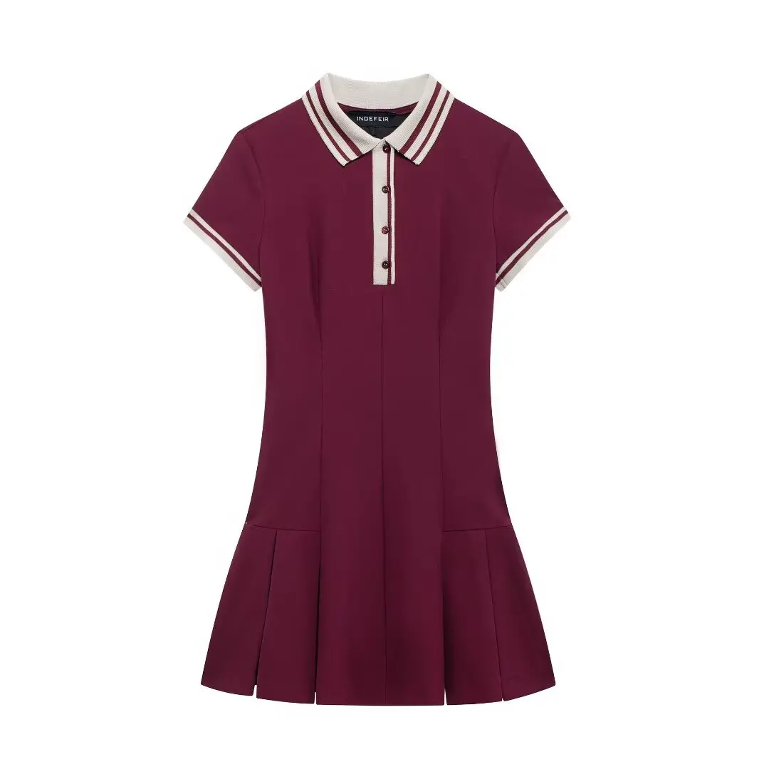 TRAFZA Female Summer Elegant Dresses Turn-down Collar Short Sleeves Wide Fold A-Line Women's Dress Chic Button Mini Dress Mujer