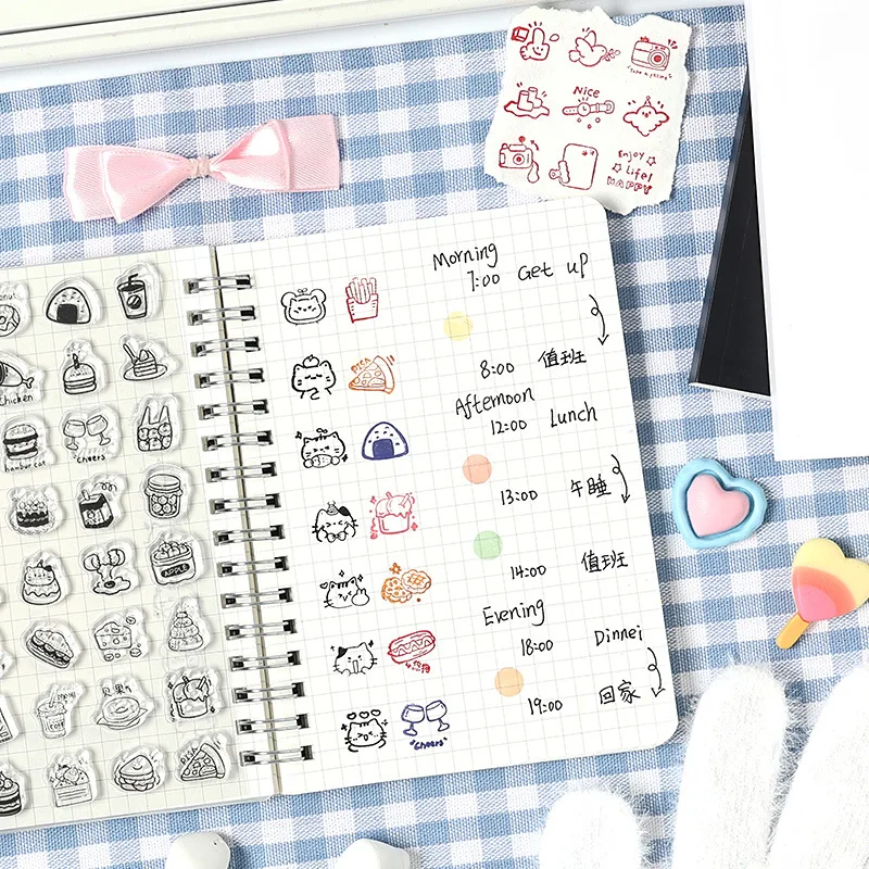 لطيف سيليكون طوابع مجموعة الحلوى الحيوان الحلوى لعوب الاطفال بخط اليد الأختام ختم سكرابوكينغ DIY بها بنفسك ديكور Stamps للمجلات