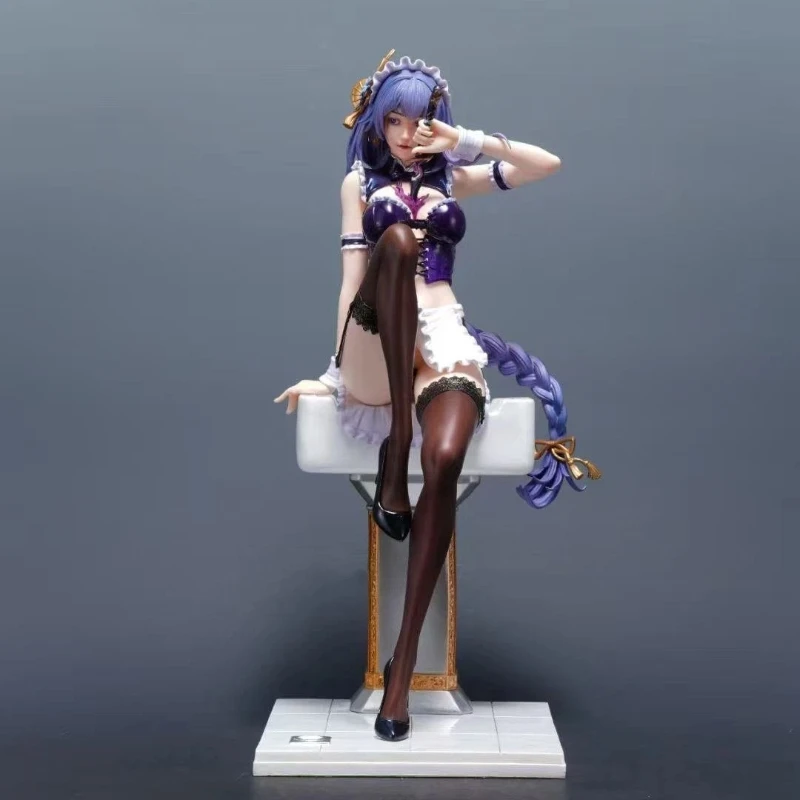 41.5cm Genshin Impact Figure Raiden Shogun Bathroom Cute Anime Collectible Model Pvc Desktop Decorations Holiday Gifts Kids Toys