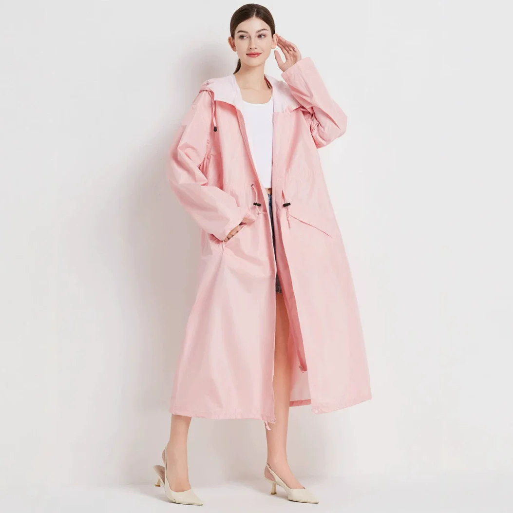 NEW Extended Length Windproof Raincoat Unisex Waterproof Motorcycle Poncho Outdoor Thickened Hooded Jacket for Biker & Adult