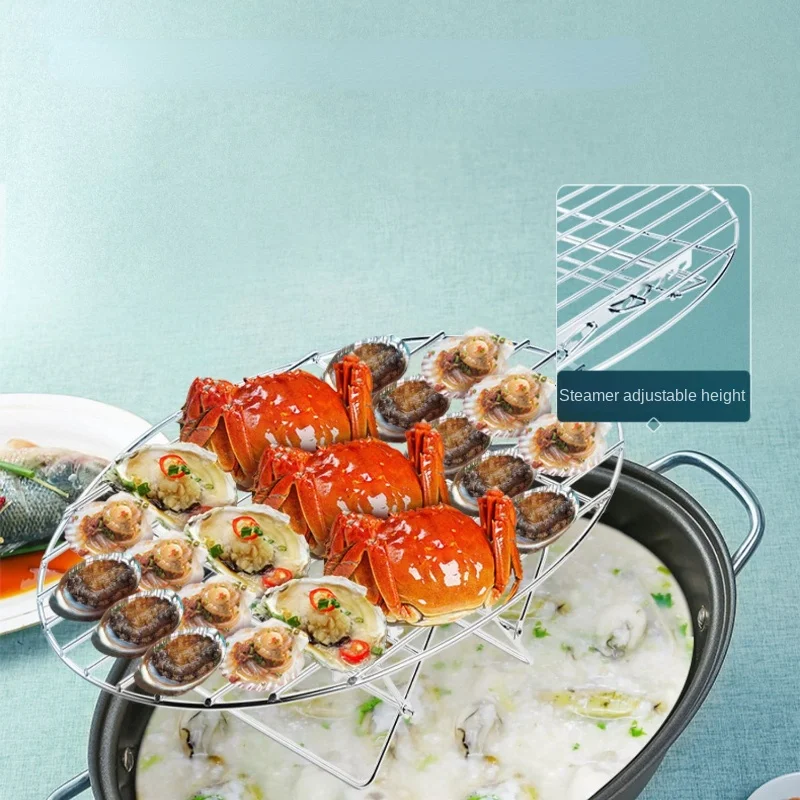 Steamed Fish Pot Household Steamer Large Non-stick Cooking Pot Grilled Fish Pot Seafood Gas Steamer Induction Cooker Universal