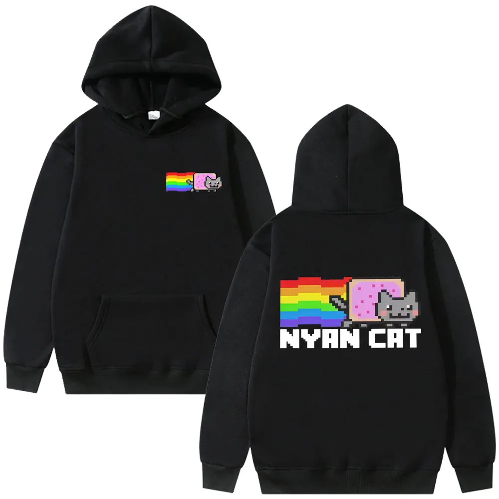 

Hot Sale Game Rainbow Nyan Cat Funny Meme Hoodie Men Women Casual Oversized Sweatshirt Unisex Cute Kawaii Y2k Pullover Hoodies