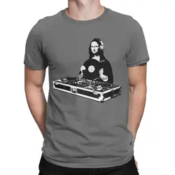 Men DJ Mona Lisa T Shirt Pure Cotton Clothes Humor Short Sleeve Crewneck Tee Shirt Gift Idea T-Shirts