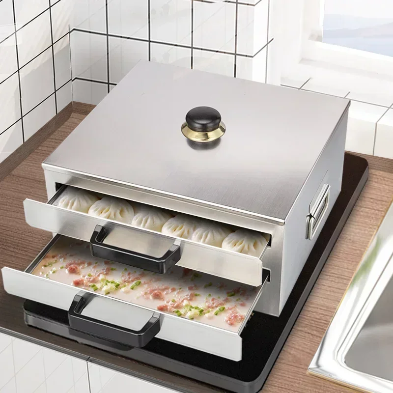 Household small rice noodle machine 304 stainless steel steamer rice noodle machine bracket drawer type