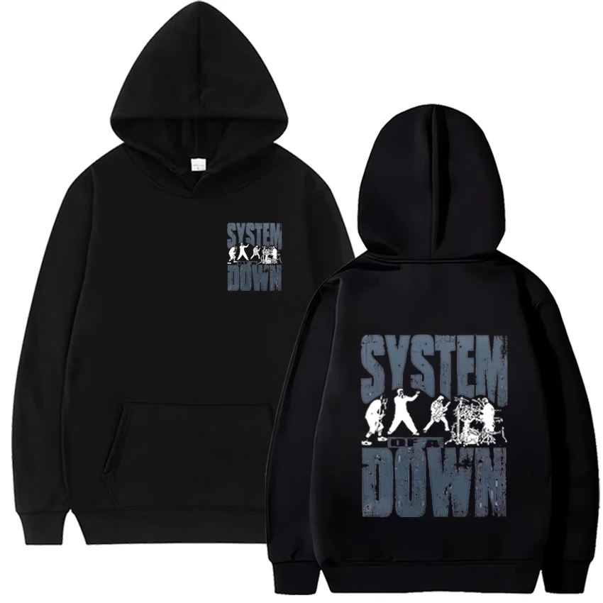 90s Vintage Rock Band System of A Down Casual Hoodie Men Women Unisex Sweatshirt  Alternative Metal Music Print Pullover Hoodies