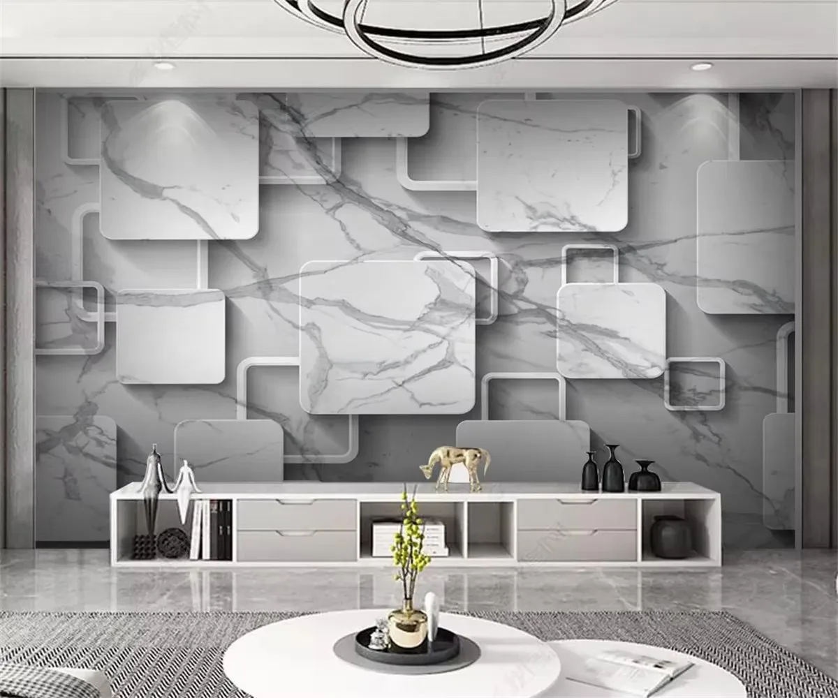 Custom Photo wallpaper high-end three-dimensional Marble mosaic bedroom living room hotel background wall decoration mural ﻿