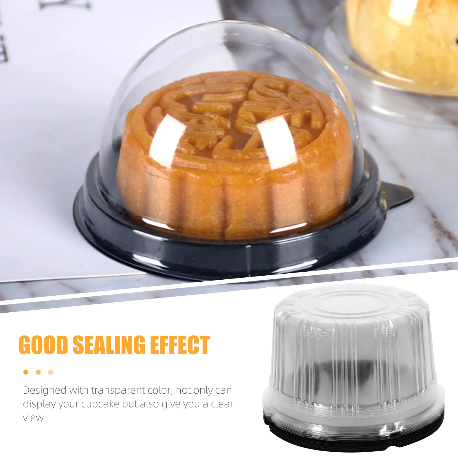 10pcs Cake Boxes 6 Inch Black Bottom Transparent PET Plastic Containers Lids for Handmade Treats Packaging Gifts Party Supplies