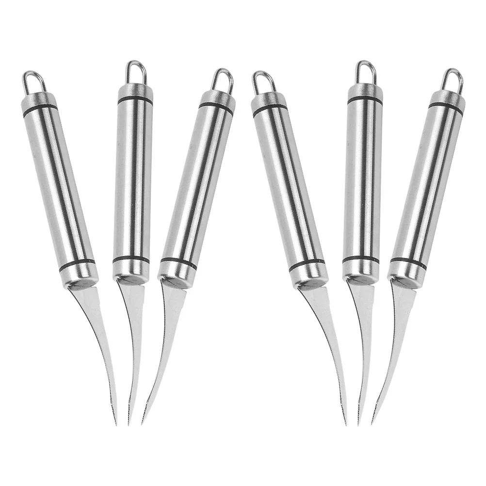 

6Pcs Stainless Steel Shrimp Peeling Tool Seafood Deveiner Prawn Cleaner Lobster Crab Crawfish Sheller Fish Belly Knife