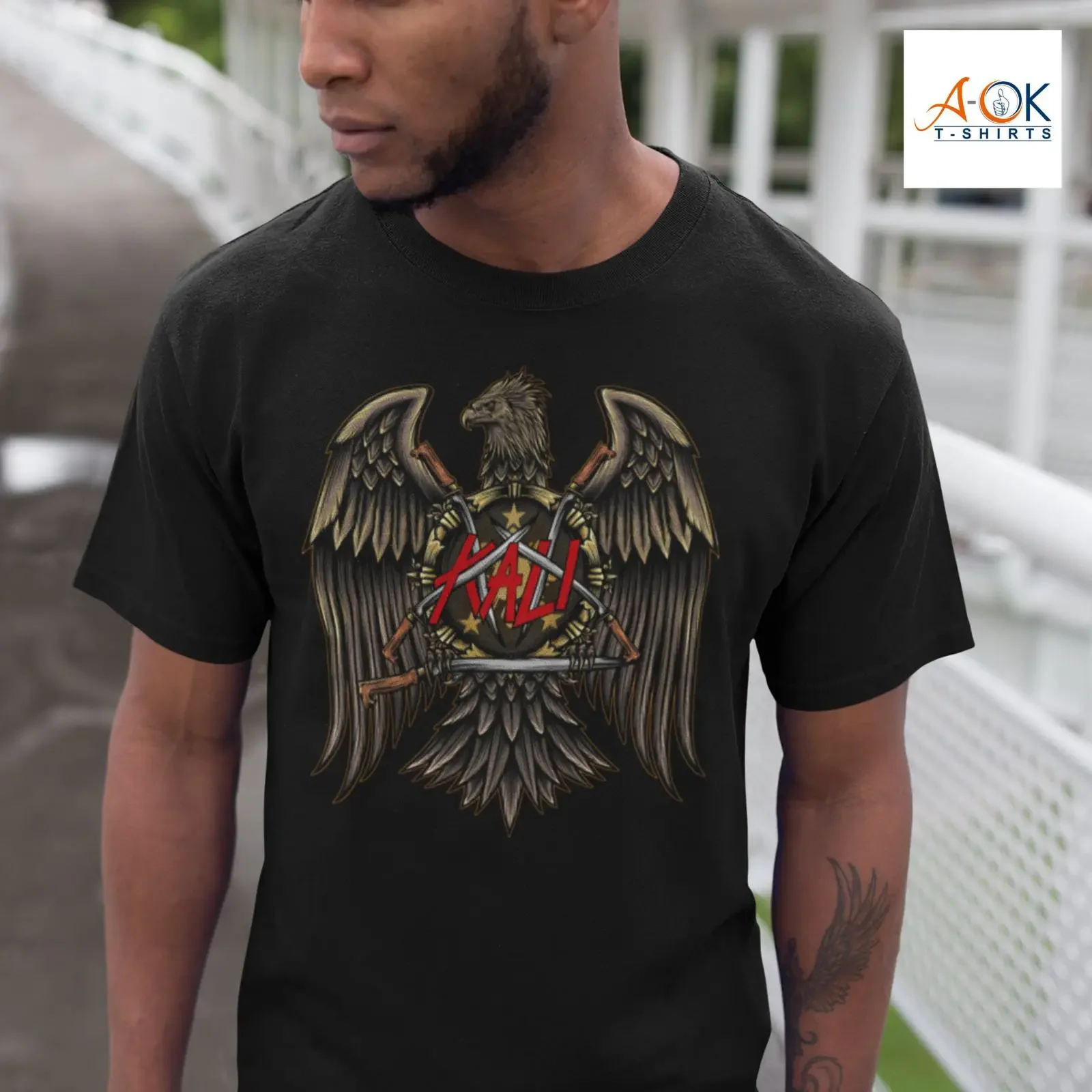 Filipino Martial Arts Eagle T Shirt Kali Arnis Eskrima FMA Practitioner vintage Washed fashion Top For Everyday Wear Breathable