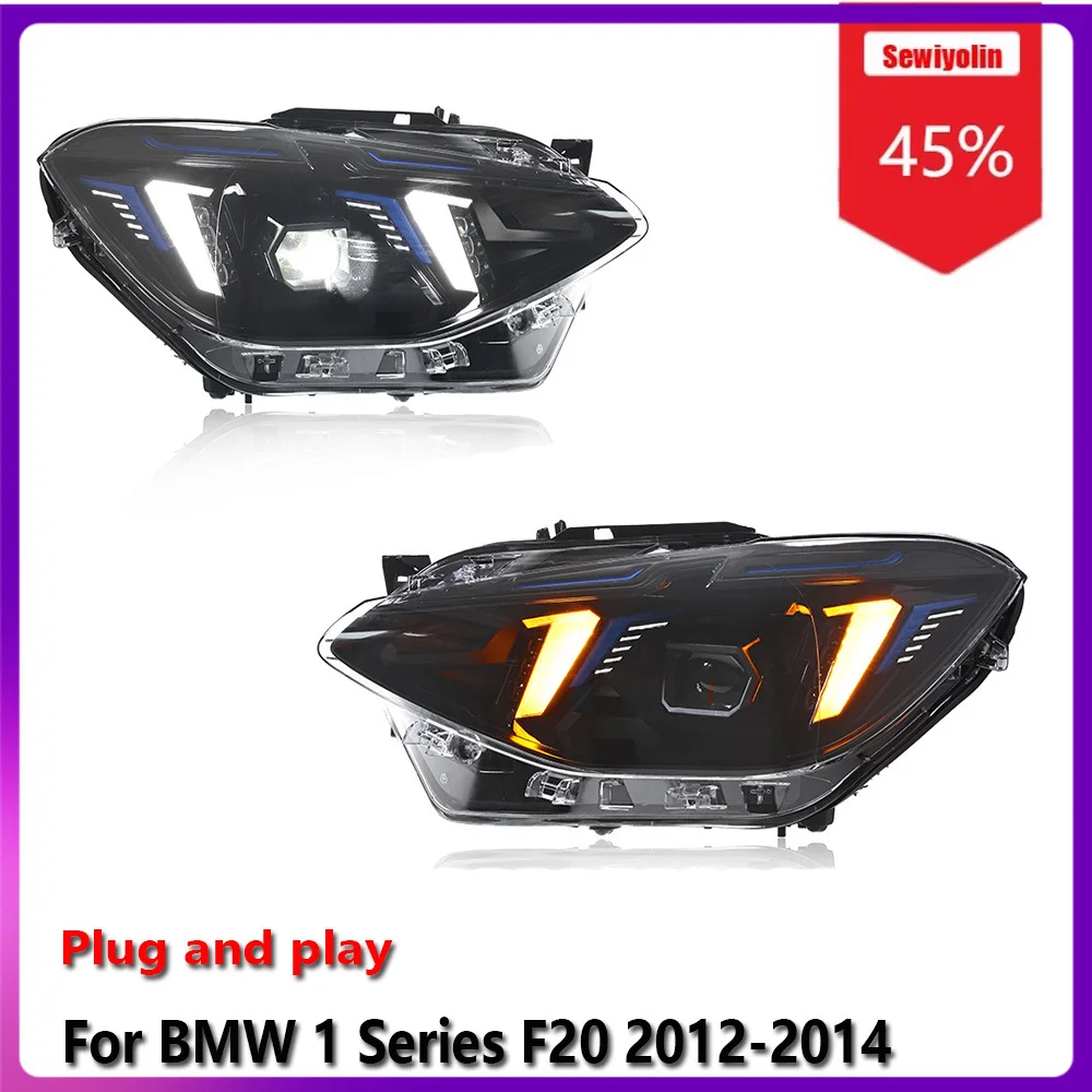 

Автомобильные светодиодные фары, аксессуары для BMW 1 серии F20 2012-2014, противотуманные DRL, стоп-сигнал, указатель поворота, Plug and Play