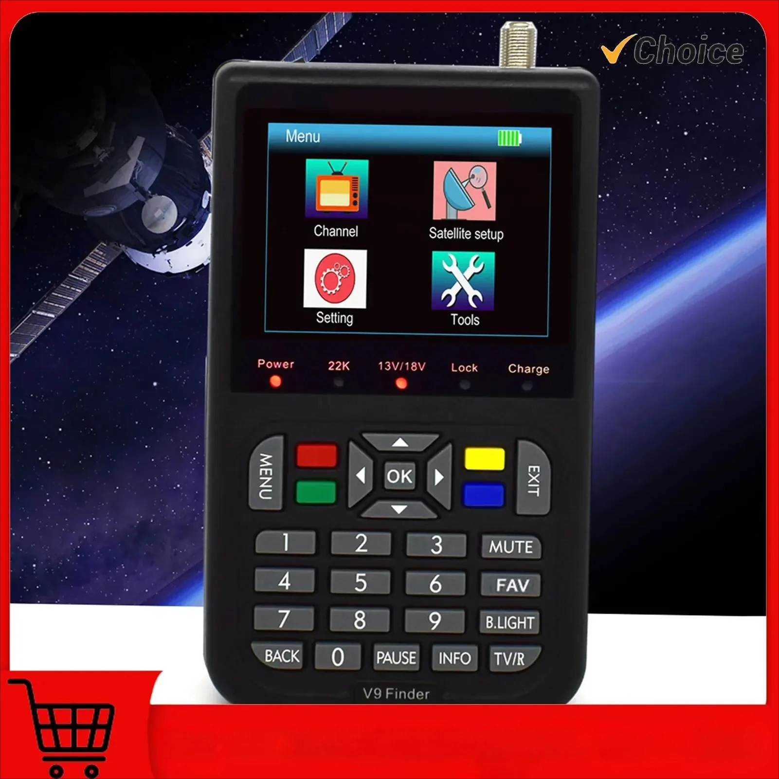 V9 مكتشف LCD مكتشف الأقمار الصناعية الرقمية مكتشف الأقمار الصناعية متر مكتشف الأقمار الصناعية 3.5 بوصة LCD شاشة ديجيتال تلفزيون الأقمار الصناعية #1