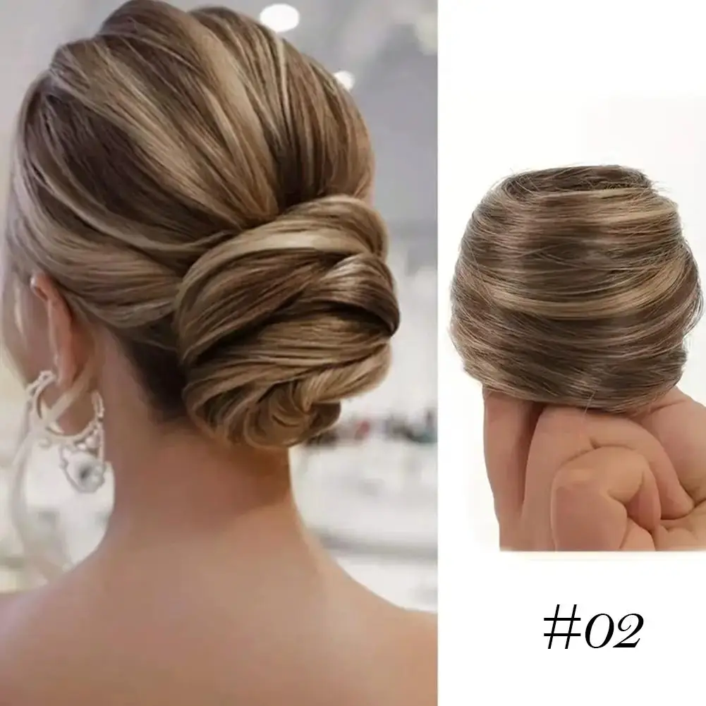 Natural Fluffy Hair Bun Extension Hairpiece Synthetic Hair Donut Chignon Updo for Women Ponytail Accessory