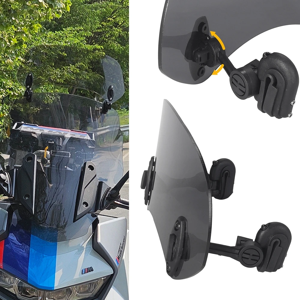 Universal Motorcycle Windshield Extension Adjustable Spoiler Clamp-On Windscreen Deflector Suitable For All Motorcycle Models