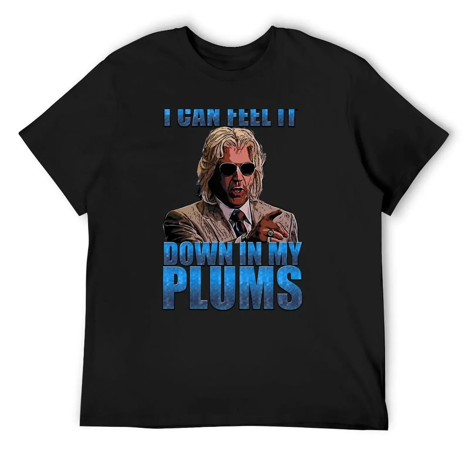 

i can feel it in my plums T-Shirt football t shirt blue lock vintage graphic tee Aesthetic clothing men t shirts