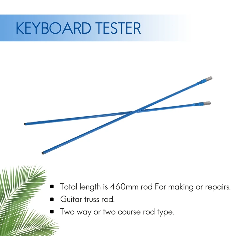 Truss Rod per chitarra tipo asta bidirezionale da 2 pezzi in acciaio 9 x 440 mm Blu-ABFB