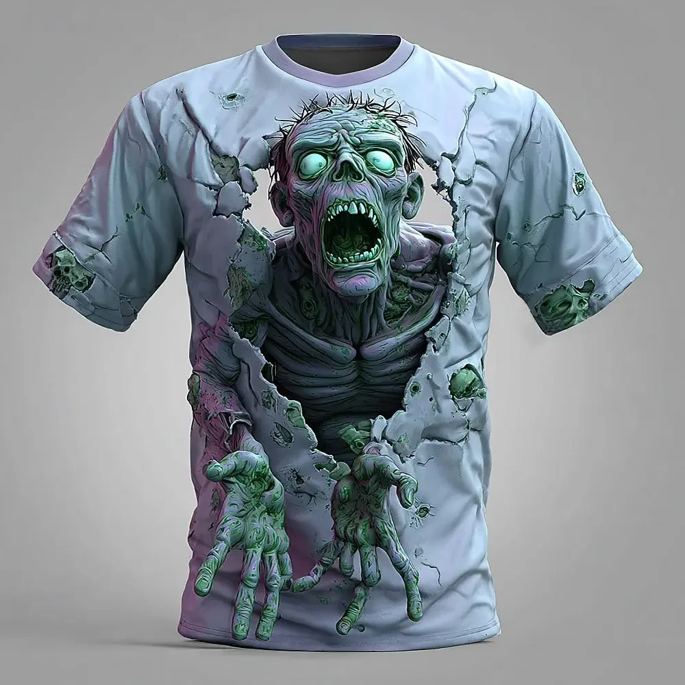 

Halloween Zombie 3D Print Horror Party Optical Illusion Men T-shirt Daily Sports Quick Dry Breathable Casual Street Short Sleeve